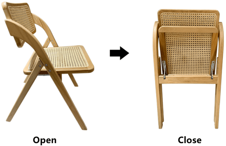 wooden cane folding chair