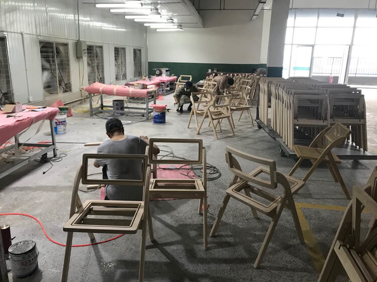 wooden folding chair factory