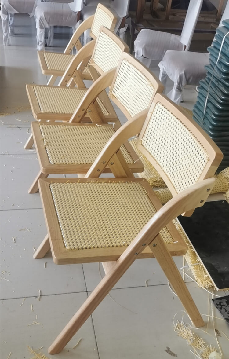 wooden rattan folding chair supplier 