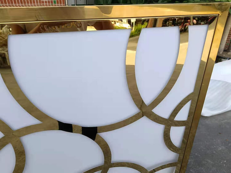 gold stainless steel table