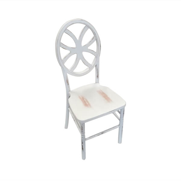 white wooden diamond chair