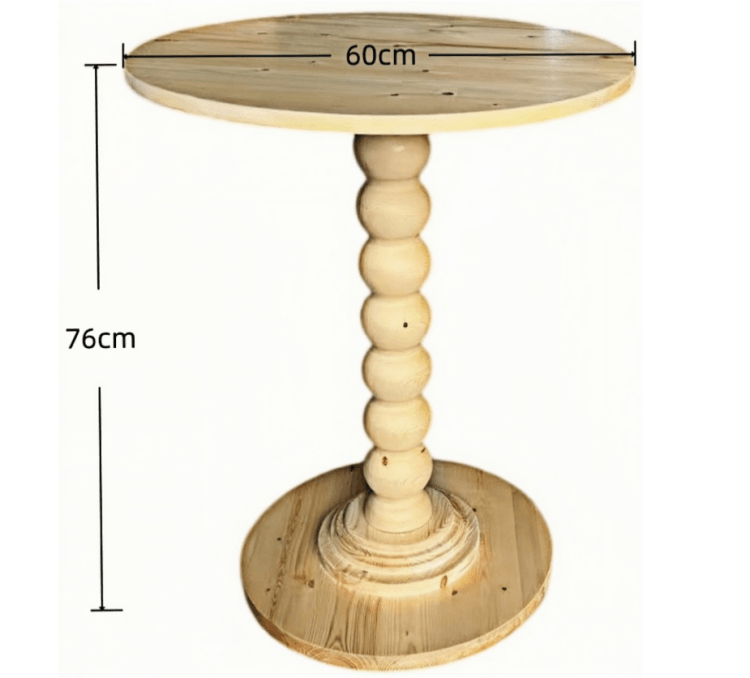 Wooden Round Bar Table Size