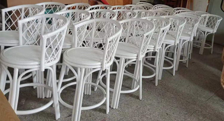 white cane bar dining chair