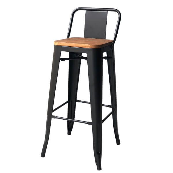 black metal barstool