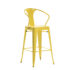 yellow metal tolix barstools