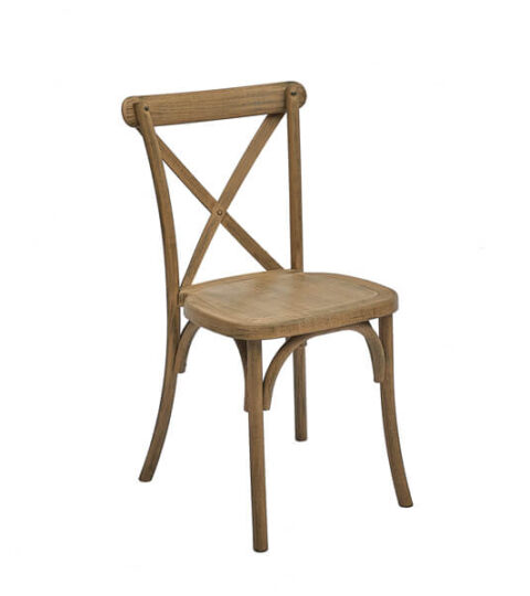 Brown Resin Cross Back Chair