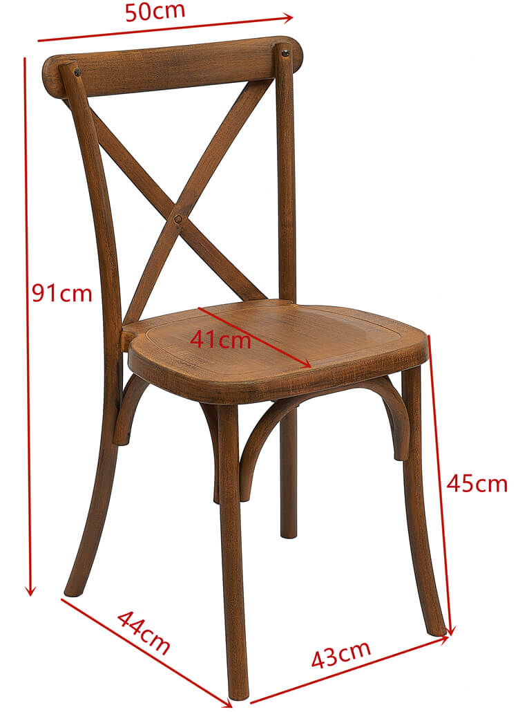 resin crossback chair size