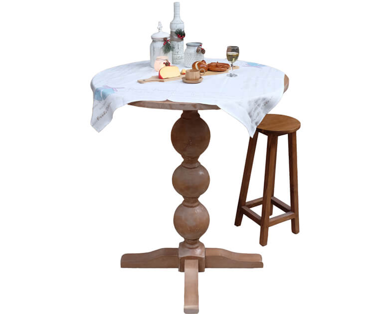 wooden round bar table