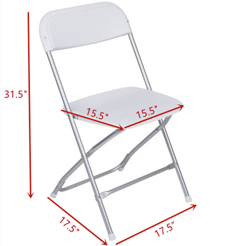 alloy folding chair size