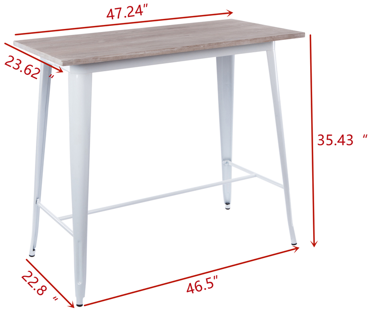 metal tolix table size