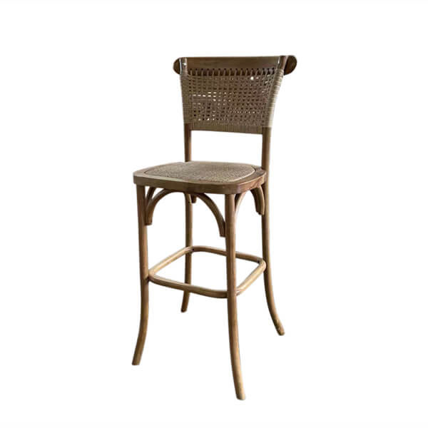 rattan back bar dining chair