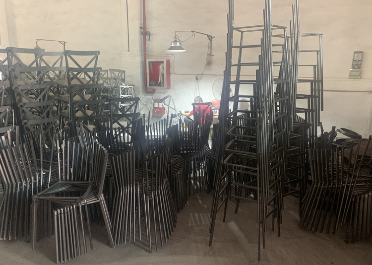 metal cross back chair factory