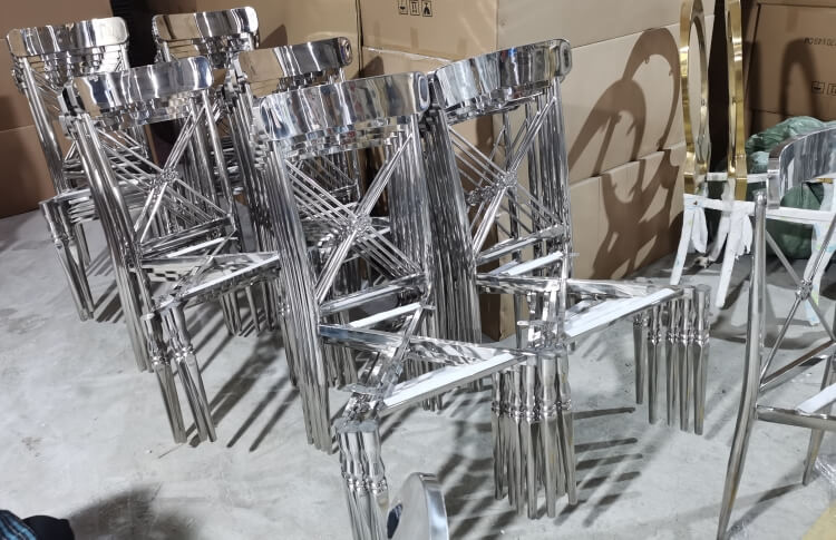 silver stainless steel chair manufacturer