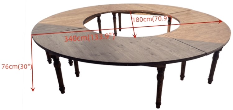 wooden farmhouse table size
