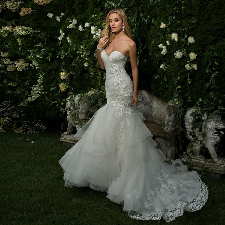Trumpet Wedding Dress with Tulle Skirt