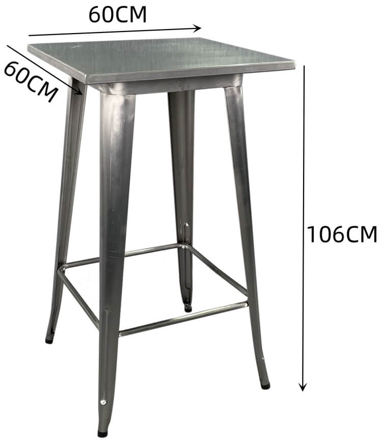 metal tolix bar table size
