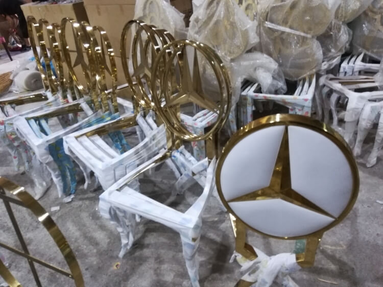 gold stainless steel dining chair bulk