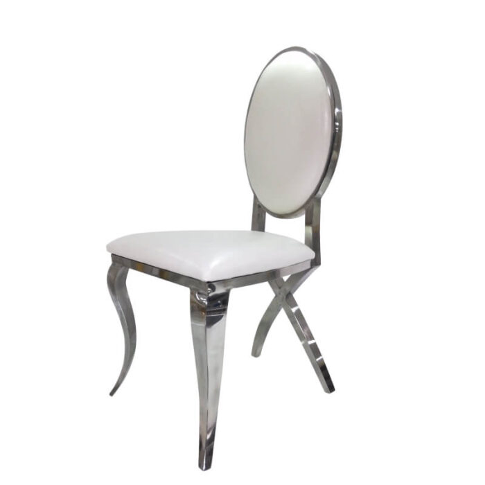 silver stainless steel chair