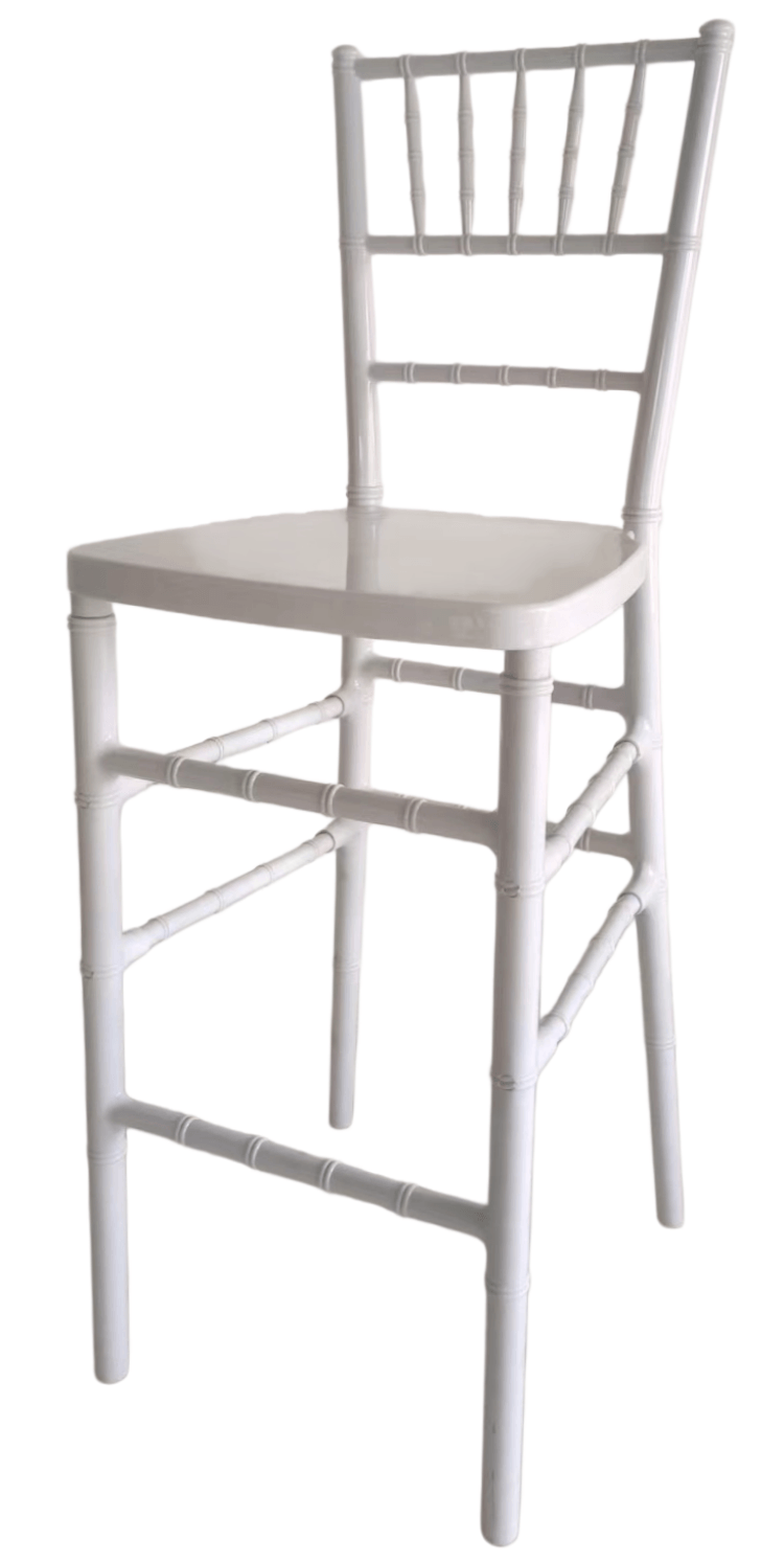 white resin chiavari chair