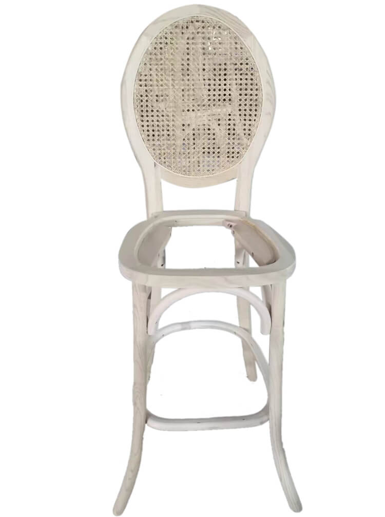white rattan dining chair