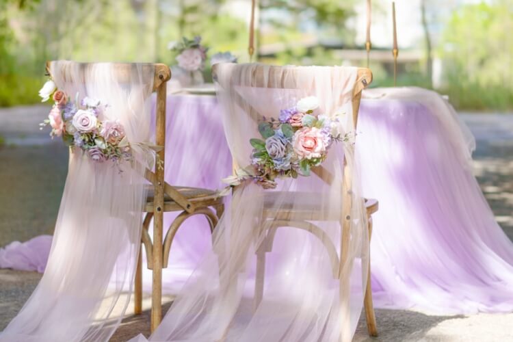 Cover the chair with a tulle