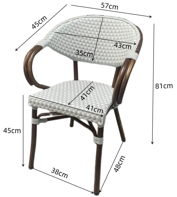 coffee chair size