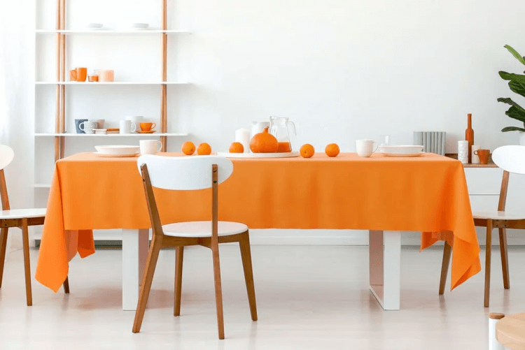 orange table cloth