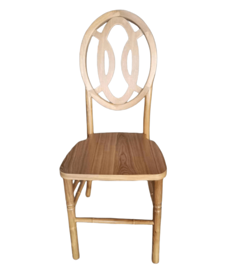 Raw Oak Solid Wood Cross Back Stacking Side Chair