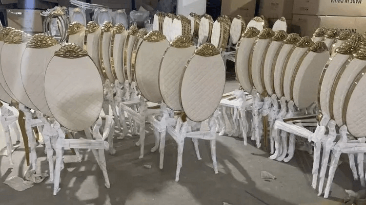 gold stainless steel chair supplier