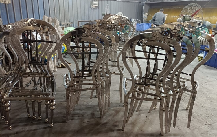 gold stainless steel chair