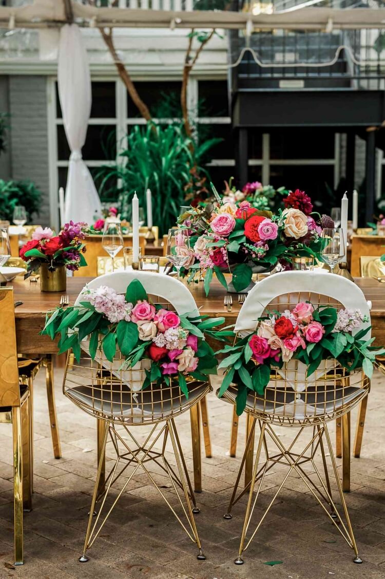 wedding flower chair