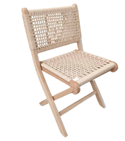 Outdoor Rope Woven Folding Dining Chair Supplier