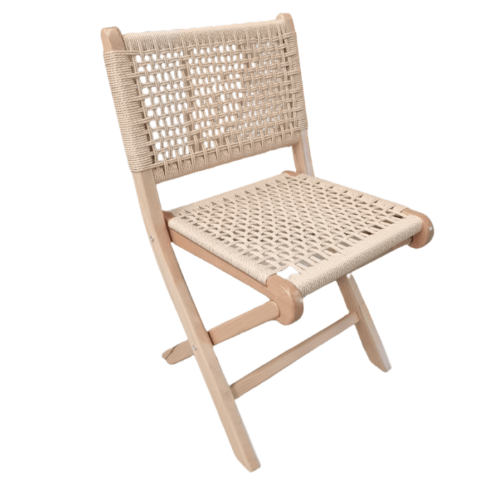 Outdoor Rope Woven Folding Dining Chair supplier