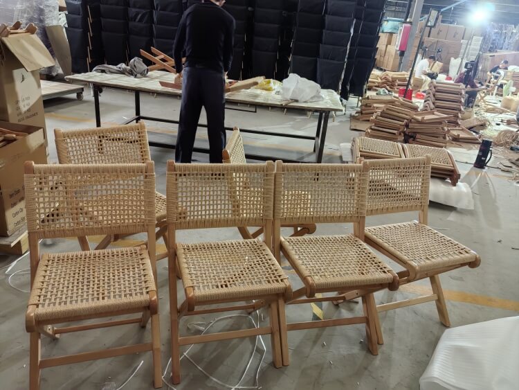 Rope Woven Folding Dining Chair supplier