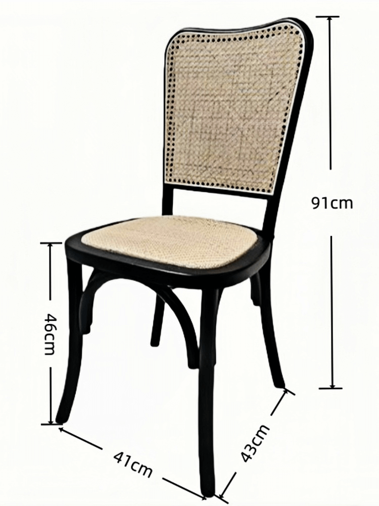 rattan chair size