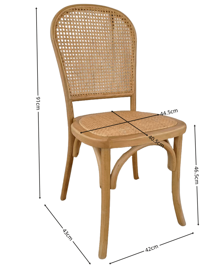 Wicker Rattan Chairs size