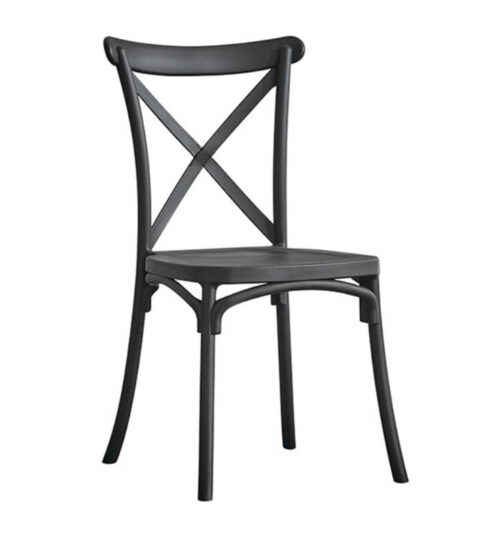 Black Plastic Crossback Chair