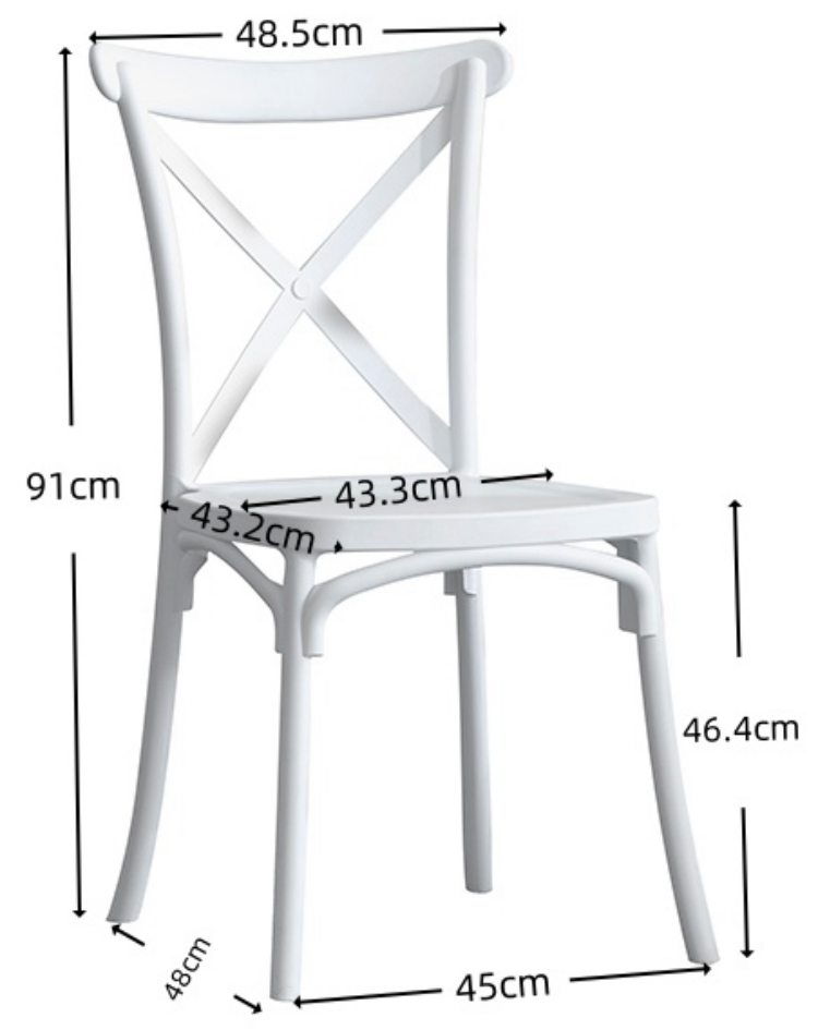 plastic cross back chair