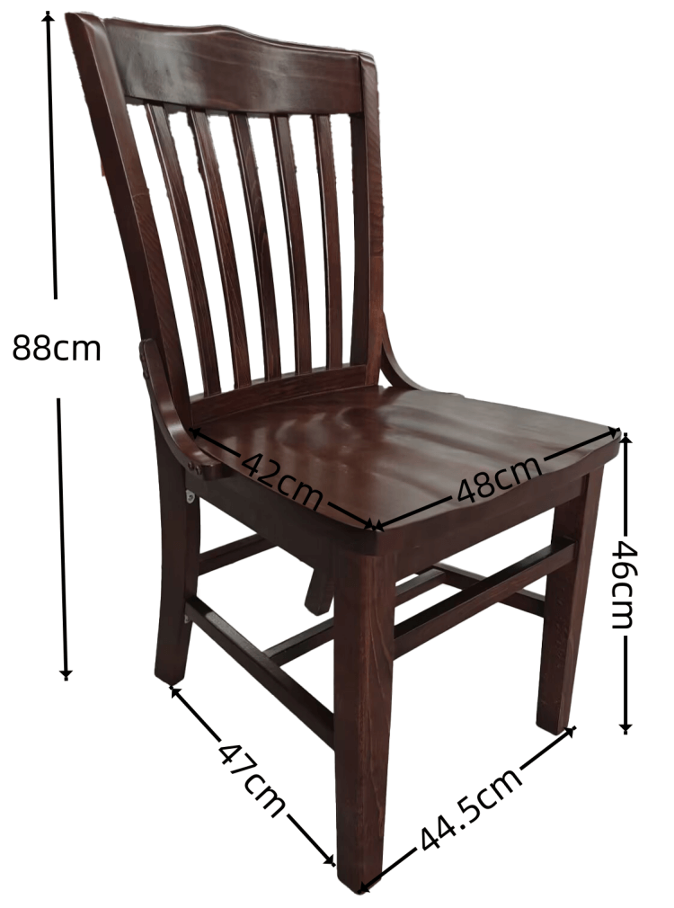 wooden dining chair size