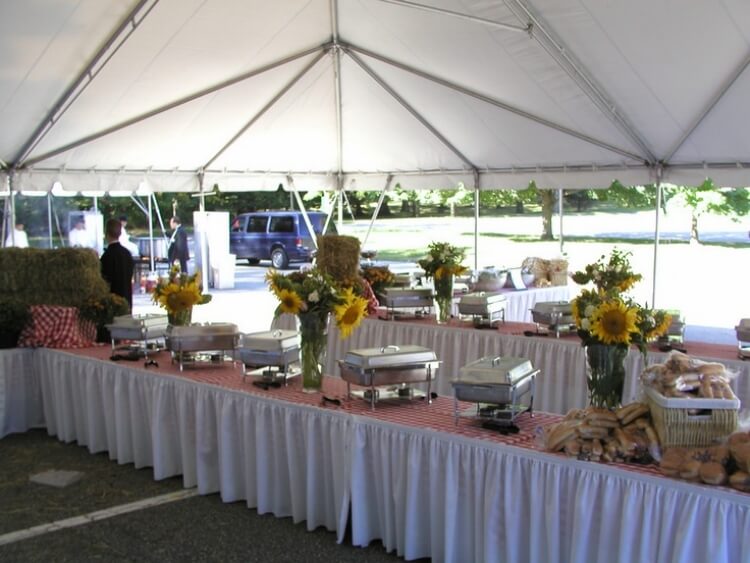 Buffet line wedding table
