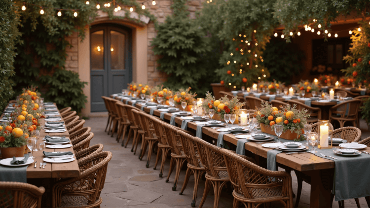 event chair and table