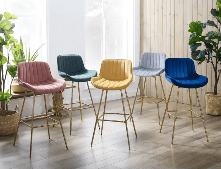 Velvet bar stools