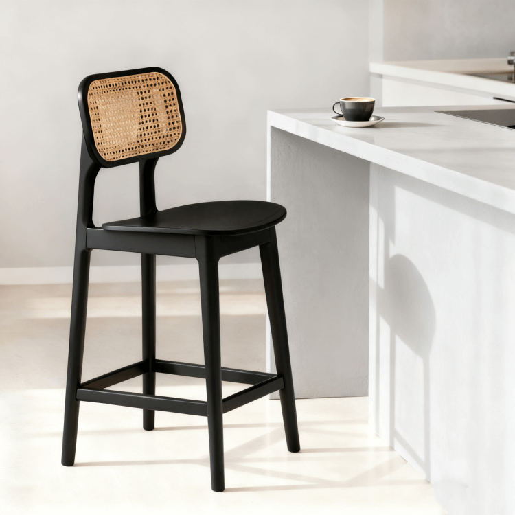 solid wood high stools