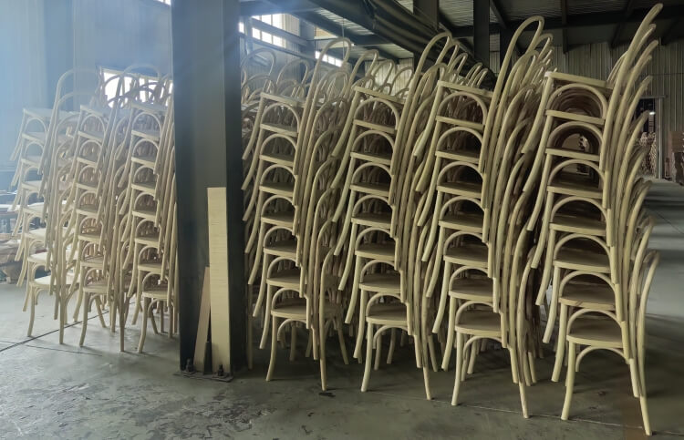 wooden bentwood chairs with rattan seat factory