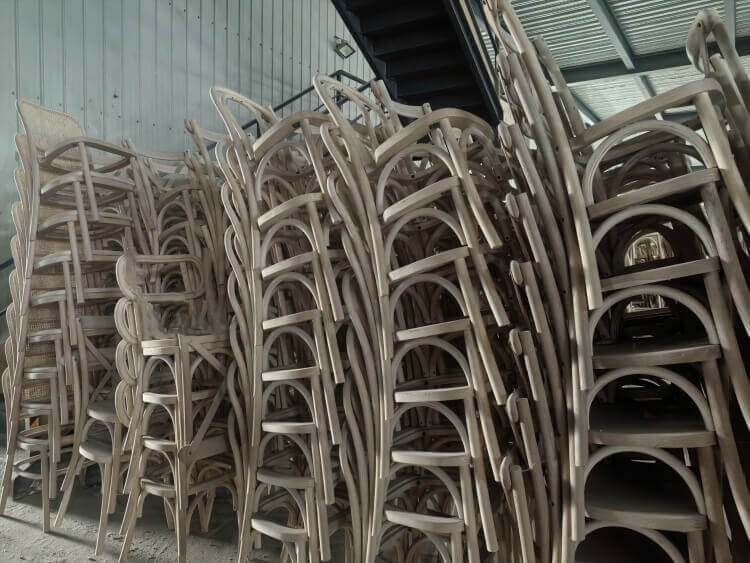 wooden bentwood chairs with rattan seat supplier