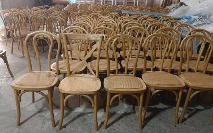 wooden bentwood chairs with rattan seat
