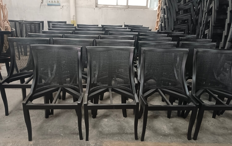 black wooden french chair