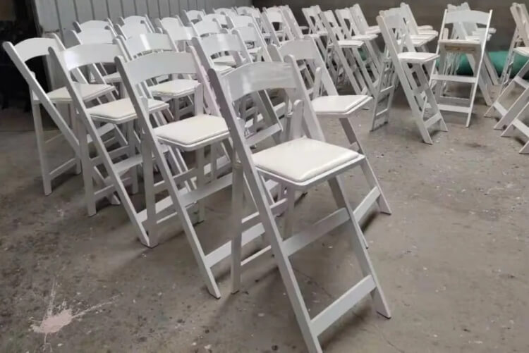 folding bar stool with backrest