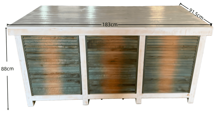 wooden buffet table size