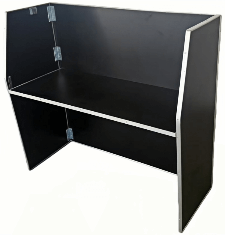 portable folding buffet table with storage shelf